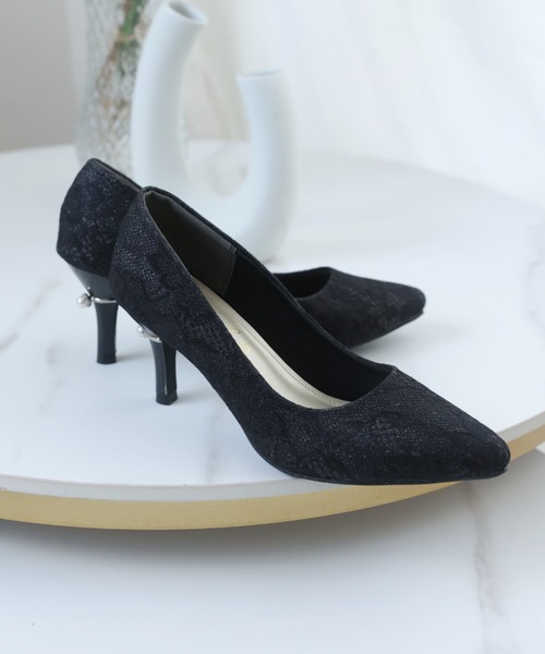 jurer（ジュレ）の「パールリング付きヒールレースグリッターパンプス（パンプス・レディース・ゴールド/ブラック/シルバー/プラチナム・M/S/L/LL）」の8枚目の写真