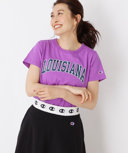 Champion(チャンピオン)の「【Champion】カレッジTシャツ(Tシャツ/カットソー・レディース・オフホワイト/ダークグリーン/パープル系4/ネイビー/イエロー/ワインレッド・02)」の5枚目の写真