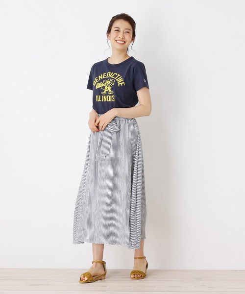 Champion(チャンピオン)の「【Champion】カレッジTシャツ(Tシャツ/カットソー・レディース・オフホワイト/ダークグリーン/パープル系4/ネイビー/イエロー/ワインレッド・02)」の14枚目の写真