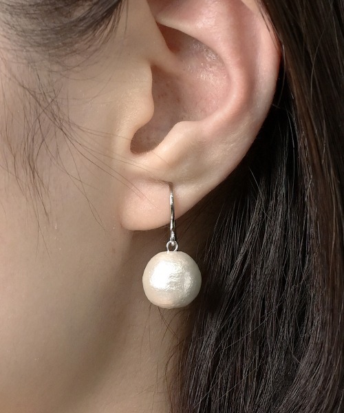 F&D : コットンパールカーブフックピアス（ピアス（両耳用