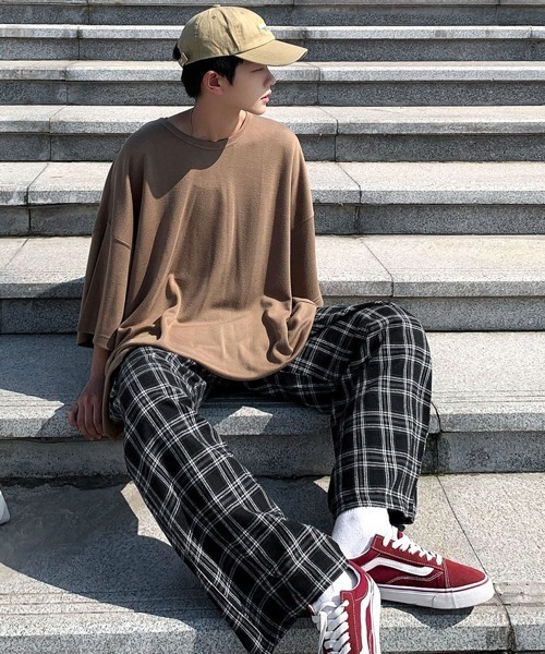 neos（ネオス）の「【neos -addictive design-】ビッグシルエット TR  クルーネックT（Tシャツ/カットソー・メンズ・ホワイト/チャコールグレー/ブラック/ネイビー/ブラウン/杢グレー/キャメル/ワイン/カーキ/ピンク/ブルー/ブルーグレー/グリーン・FREE）」の11枚目の写真