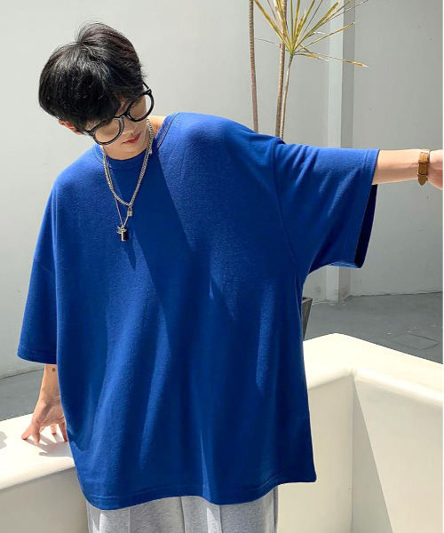 neos（ネオス）の「【neos -addictive design-】ビッグシルエット TR  クルーネックT（Tシャツ/カットソー・メンズ・ホワイト/チャコールグレー/ブラック/ネイビー/ブラウン/杢グレー/キャメル/ワイン/カーキ/ピンク/ブルー/ブルーグレー/グリーン・FREE）」の10枚目の写真