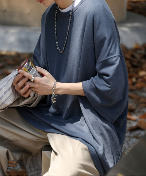 neos（ネオス）の「【neos -addictive design-】ビッグシルエット TR  クルーネックT（Tシャツ/カットソー・メンズ・ホワイト/チャコールグレー/ブラック/ネイビー/ブラウン/杢グレー/キャメル/ワイン/カーキ/ピンク/ブルー/ブルーグレー/グリーン・FREE）」の21枚目の写真