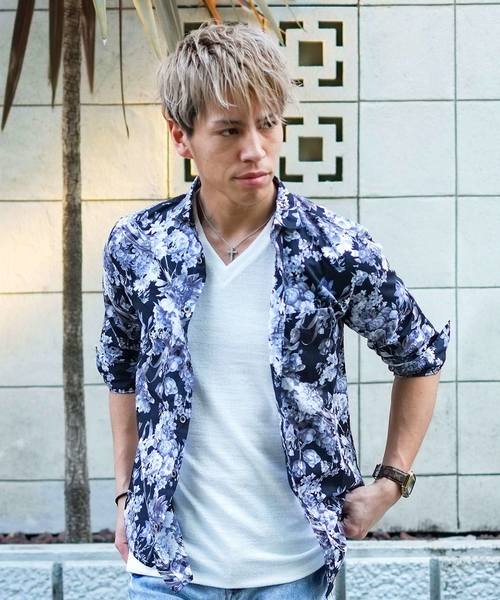 7分袖花柄プリントシャツ（Tシャツ/カットソー）｜GOSTAR DE