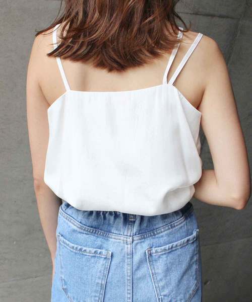 MODE ROBE（モードローブ）の「アシメキャミソール（キャミソール・レディース・ピンク/ベージュ/ブラック/ブルー/ホワイト・FREE）」の7枚目の写真