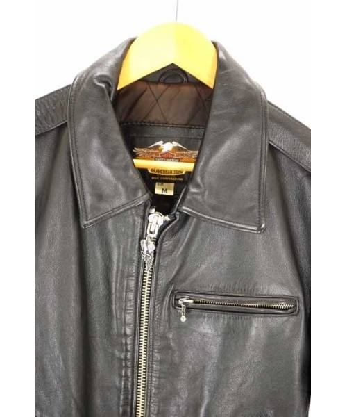 デザイン◎ 90s HARLEY DAVIDSON シングルライダースジャケット ブランド古着】90sシングルライダースジャケット（ブルゾン）｜Harley