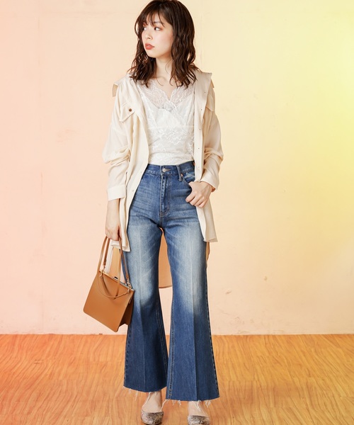natural couture(ナチュラルクチュール)の「【WEB限定カラー有り】ベルト付きてろっとBIGシャツ(シャツ/ブラウス・レディース・ブラウン/ピンク/アイボリー/ミント・FREE)」の7枚目の写真