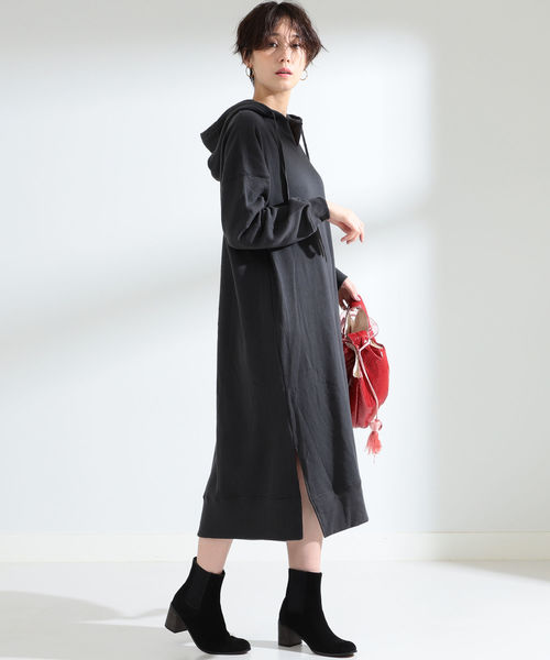 セール Ray Beams ロング スウェット フード ロング ワンピース ワンピース Ray フード Beams レイビームス のファッション