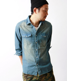 WEGO | WEGO/デニムウエスタン7分袖シャツ(シャツ/ブラウス)