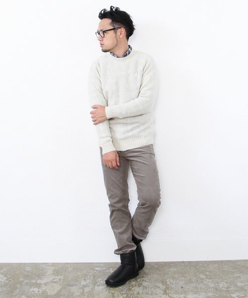 coen（コーエン）の「シャギードッククルーネックニット（ニット/セーター・メンズ・オフホワイト/ライトグレー/ネイビー/マスタード・MEDIUM/LARGE/SMALL/X-LARGE）」の15枚目の写真