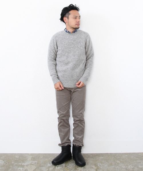 coen（コーエン）の「シャギードッククルーネックニット（ニット/セーター・メンズ・オフホワイト/ライトグレー/ネイビー/マスタード・MEDIUM/LARGE/SMALL/X-LARGE）」の16枚目の写真