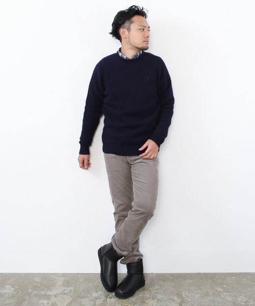 coen（コーエン）の「シャギードッククルーネックニット（ニット/セーター・メンズ・オフホワイト/ライトグレー/ネイビー/マスタード・MEDIUM/LARGE/SMALL/X-LARGE）」の9枚目の写真