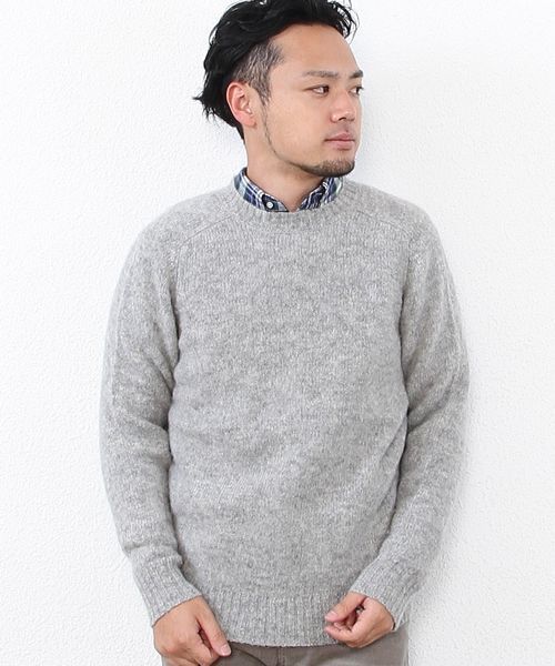 coen（コーエン）の「シャギードッククルーネックニット（ニット/セーター・メンズ・オフホワイト/ライトグレー/ネイビー/マスタード・MEDIUM/LARGE/SMALL/X-LARGE）」の17枚目の写真