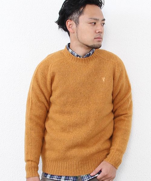 coen（コーエン）の「シャギードッククルーネックニット（ニット/セーター・メンズ・オフホワイト/ライトグレー/ネイビー/マスタード・MEDIUM/LARGE/SMALL/X-LARGE）」の19枚目の写真