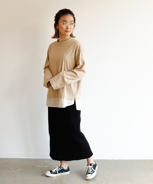 Auntie Rosa Holiday（アンティローザホリデー）の「レイヤードシアーシャツトップス（シャツ/ブラウス・レディース・ブルー/ベージュ/ナチュラル/チャコールグレー・FREE）」の11枚目の写真