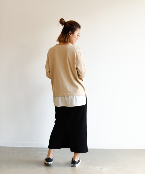 Auntie Rosa Holiday（アンティローザホリデー）の「レイヤードシアーシャツトップス（シャツ/ブラウス・レディース・ブルー/ベージュ/ナチュラル/チャコールグレー・FREE）」の13枚目の写真