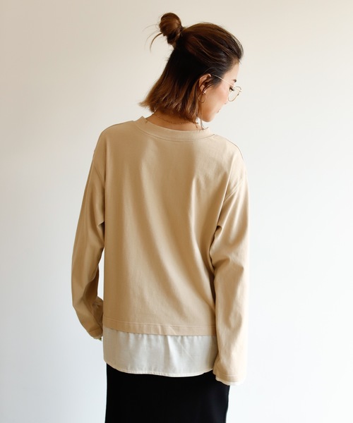 Auntie Rosa Holiday（アンティローザホリデー）の「レイヤードシアーシャツトップス（シャツ/ブラウス・レディース・ブルー/ベージュ/ナチュラル/チャコールグレー・FREE）」の10枚目の写真
