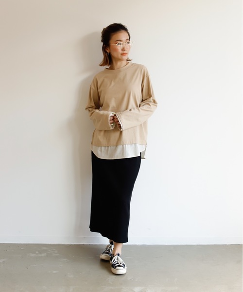 Auntie Rosa Holiday（アンティローザホリデー）の「レイヤードシアーシャツトップス（シャツ/ブラウス・レディース・ブルー/ベージュ/ナチュラル/チャコールグレー・FREE）」の12枚目の写真