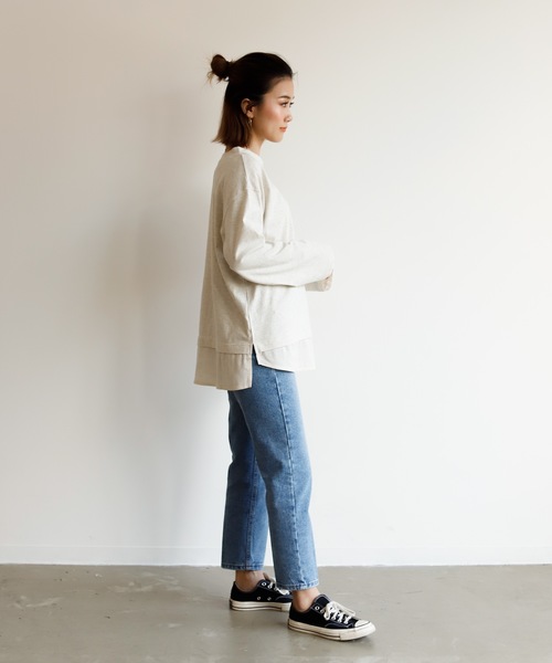 Auntie Rosa Holiday（アンティローザホリデー）の「レイヤードシアーシャツトップス（シャツ/ブラウス・レディース・ブルー/ベージュ/ナチュラル/チャコールグレー・FREE）」の19枚目の写真