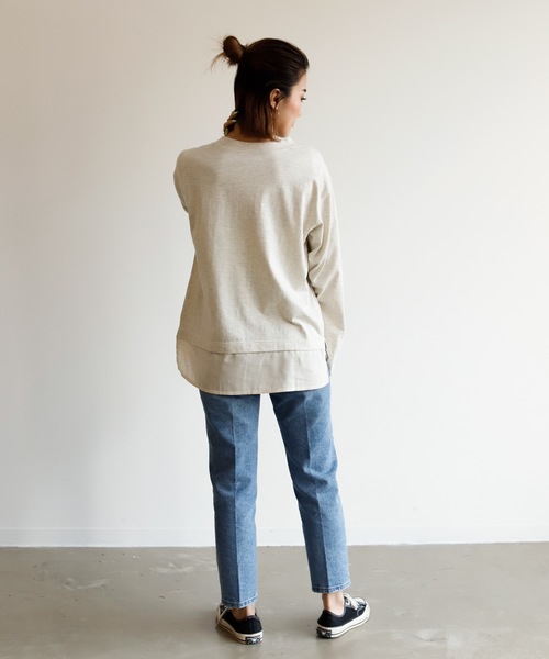 Auntie Rosa Holiday（アンティローザホリデー）の「レイヤードシアーシャツトップス（シャツ/ブラウス・レディース・ブルー/ベージュ/ナチュラル/チャコールグレー・FREE）」の20枚目の写真