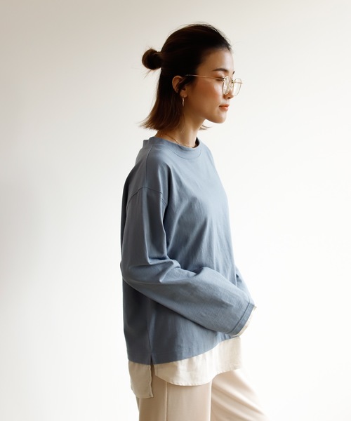Auntie Rosa Holiday（アンティローザホリデー）の「レイヤードシアーシャツトップス（シャツ/ブラウス・レディース・ブルー/ベージュ/ナチュラル/チャコールグレー・FREE）」の22枚目の写真