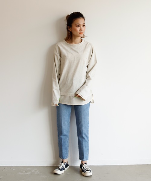 Auntie Rosa Holiday（アンティローザホリデー）の「レイヤードシアーシャツトップス（シャツ/ブラウス・レディース・ブルー/ベージュ/ナチュラル/チャコールグレー・FREE）」の18枚目の写真
