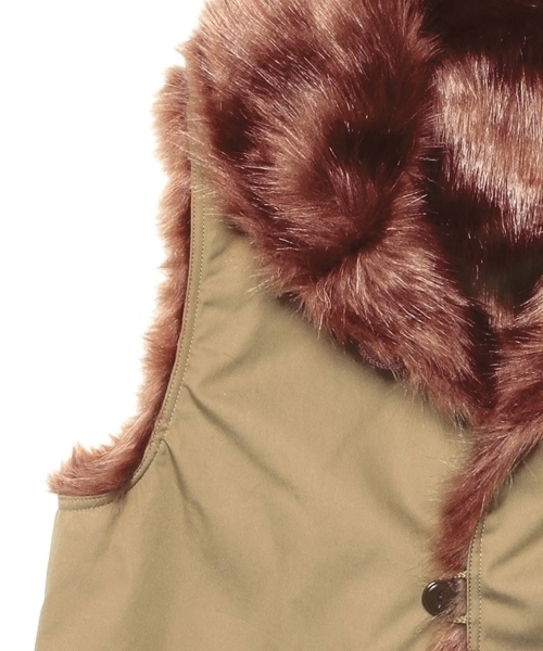 BEAMS BOY（ビームスボーイ）の「◎BEAMS BOY / フェイクファー VEST（ベスト・レディース・カーキ/レッド/ブルー・ONE SIZE）」の22枚目の写真