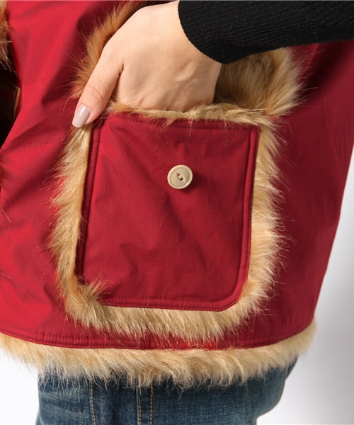 BEAMS BOY（ビームスボーイ）の「◎BEAMS BOY / フェイクファー VEST（ベスト・レディース・カーキ/レッド/ブルー・ONE SIZE）」の14枚目の写真