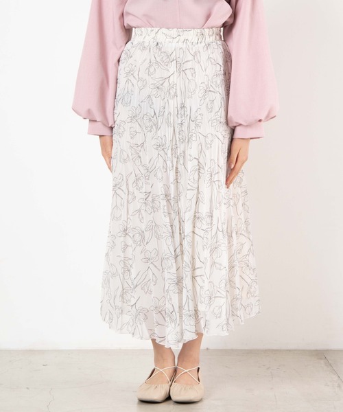 WEGO（ウィゴー）の「WEGO/アンニュイフラワープリーツスカート（スカート・レディース・ホワイト・FREE）」の6枚目の写真