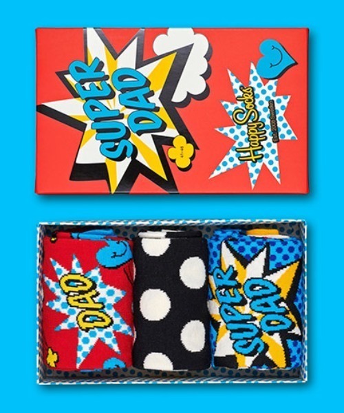 Happy Socks ハッピーソックス の Happy Socks Father S Day Gift Box 3足組 クルーソックス 父の日ギフトセット ソックス 靴下 Wear