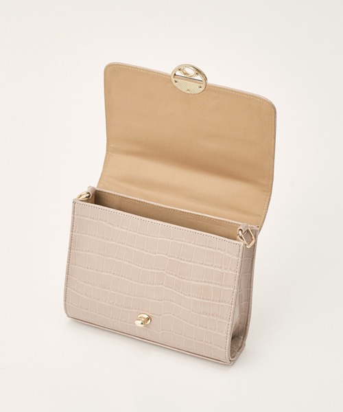 one after another NICE CLAUP(ワンアフターアナザーナイスクラップ)の「2wayクロコスクエアバッグ(ショルダーバッグ・レディース・ベージュ/モカ/アイボリー・FREE)」の19枚目の写真