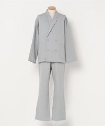 Beno | 【 セットアップ 】ポリトロ / W テーラード シャツ ジャケット × スリット フレアパンツ(セットアップ)