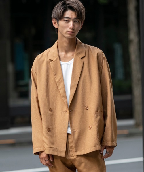 Beno（ビーノ）の「ポリトロ / W テーラード シャツ ジャケット × スリット フレアパンツ（セットアップ・メンズ・ライトベージュ/ブラック/ダークベージュ/ライトグレー/アッシュブラウン・L/M）」の21枚目の写真