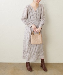 natural couture | タックディテールVネックワンピース(ワンピース)