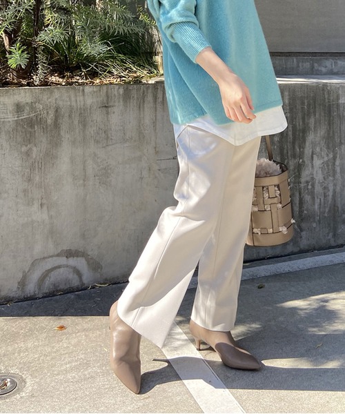 セール】起毛ツイルストレートパンツ【手洗い可能】◇（その他