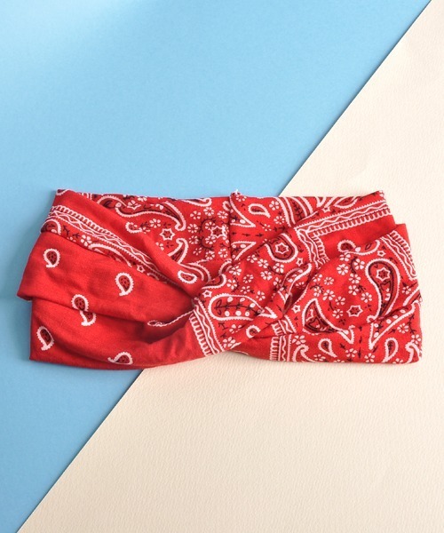 VIBGYOR Women（ヴィブジョー　ウィメン）の「【urge select】ペイズリー柄 プリント ワイド ヘアバンド【11色展開】（ヘアバンド・レディース・ホワイト/ブラック/ネイビー/レッド/ブルー/ブラウン/オレンジ/グレー/グリーン/ベビーピンク/ピンク/イエロー・FREE）」の11枚目の写真