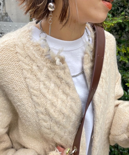 WHO'S WHO gallery（フーズフーギャラリー）の「フィッシャーマン2WAYニット（ニット/セーター・レディース・ブラック/オフホワイト/ブルー・FREE）」の5枚目の写真