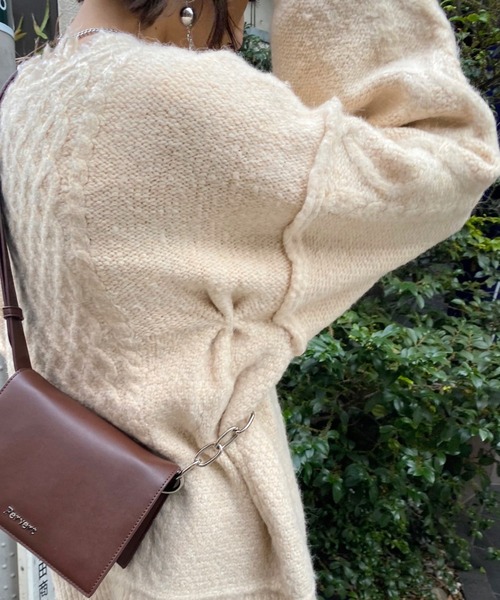 WHO'S WHO gallery（フーズフーギャラリー）の「フィッシャーマン2WAYニット（ニット/セーター・レディース・ブラック/オフホワイト/ブルー・FREE）」の6枚目の写真