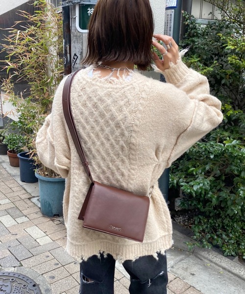 WHO'S WHO gallery（フーズフーギャラリー）の「フィッシャーマン2WAYニット（ニット/セーター・レディース・ブラック/オフホワイト/ブルー・FREE）」の8枚目の写真