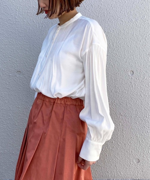 PICCIN（ピッチン）の「フロントピンタックシャツ（シャツ/ブラウス・レディース・ブラック/オフホワイト・M）」の16枚目の写真