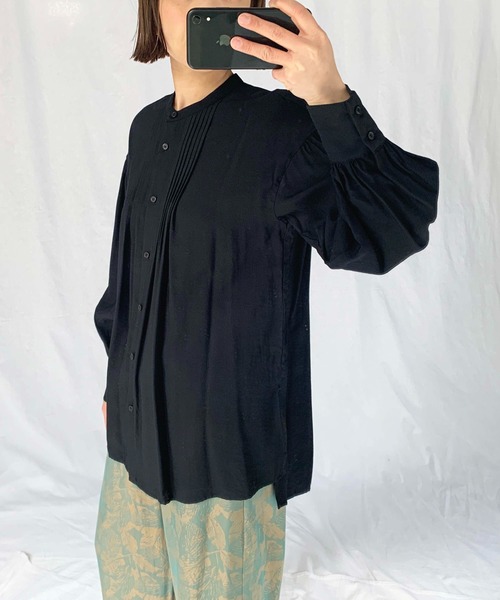 PICCIN（ピッチン）の「フロントピンタックシャツ（シャツ/ブラウス・レディース・ブラック/オフホワイト・M）」の22枚目の写真