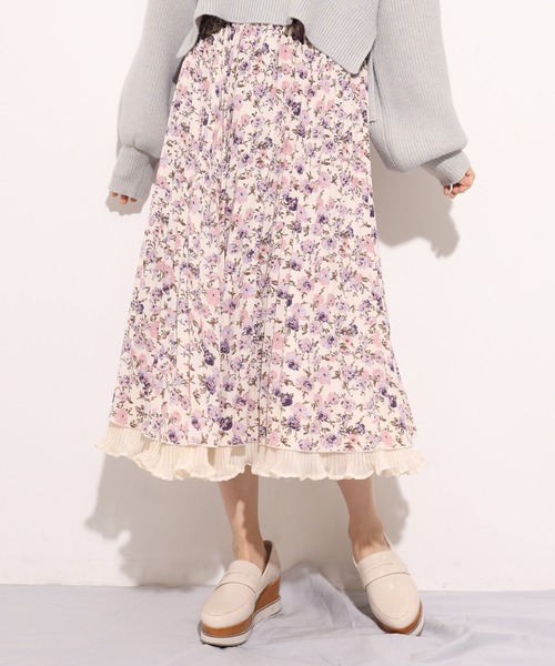 one after another NICE CLAUP（ワンアフターアナザーナイスクラップ）の「リバーシブルプリーツスカート（スカート・レディース・ベージュ系その他/パープル系その他/ピンクベージュ/ライトグレー・FREE）」の3枚目の写真