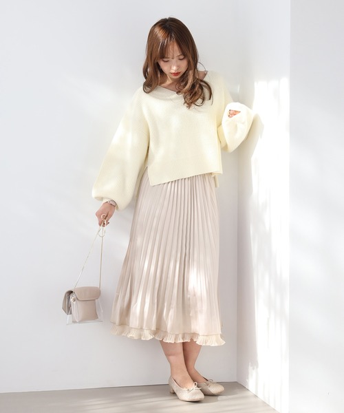 one after another NICE CLAUP（ワンアフターアナザーナイスクラップ）の「リバーシブルプリーツスカート（スカート・レディース・ベージュ系その他/パープル系その他/ピンクベージュ/ライトグレー・FREE）」の14枚目の写真