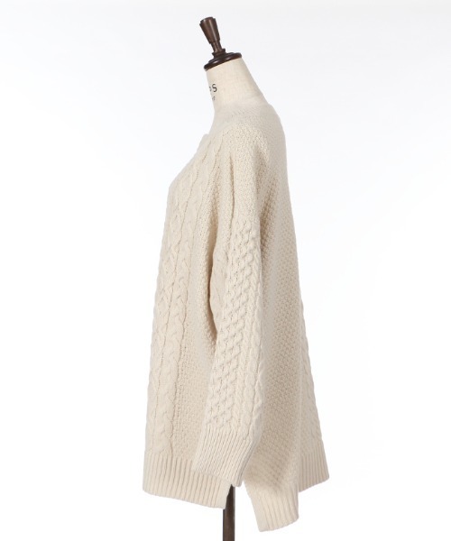 axes femme（アクシーズファム）の「キーネックニットチュニック（チュニック・レディース・キナリ/チャコール/グリーン・MEDIUM）」の5枚目の写真