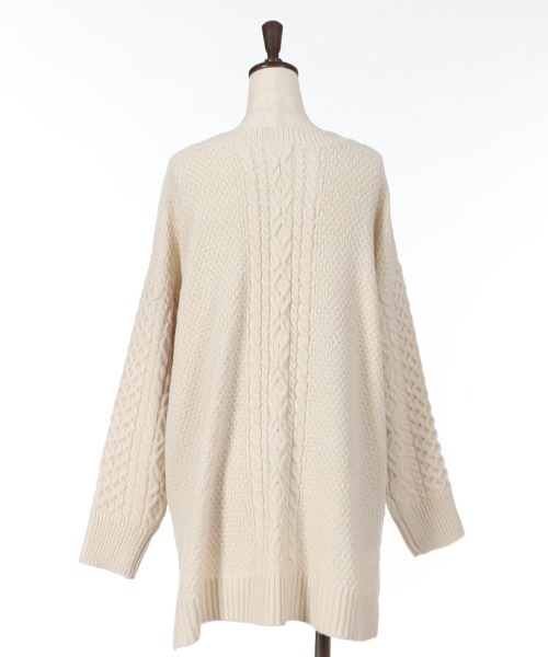 axes femme（アクシーズファム）の「キーネックニットチュニック（チュニック・レディース・キナリ/チャコール/グリーン・MEDIUM）」の6枚目の写真