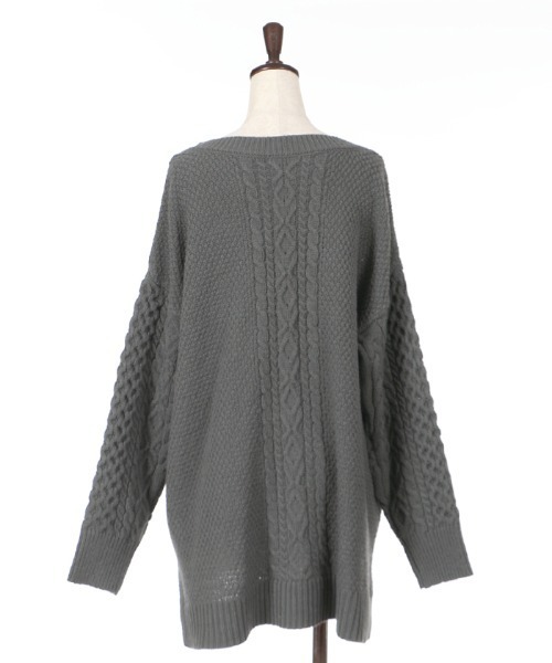 axes femme（アクシーズファム）の「キーネックニットチュニック（チュニック・レディース・キナリ/チャコール/グリーン・MEDIUM）」の16枚目の写真
