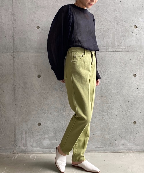 moment+（モーメントプラス）の「綿楊柳バックリボンボリュームスリーブブラウス（シャツ/ブラウス・レディース・オフホワイト/ナチュラル/グリーン/パープル/オレンジ/ブラウン/ブラック・M）」の19枚目の写真