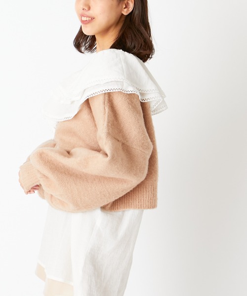 Chico（チコ）の「ふわふわニット2wayカーディガン（カーディガン/ボレロ・レディース・グレイッシュベージュ/パープル・FREE）」の4枚目の写真