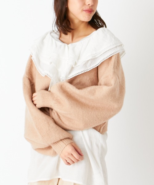 Chico（チコ）の「ふわふわニット2wayカーディガン（カーディガン/ボレロ・レディース・グレイッシュベージュ/パープル・FREE）」の9枚目の写真