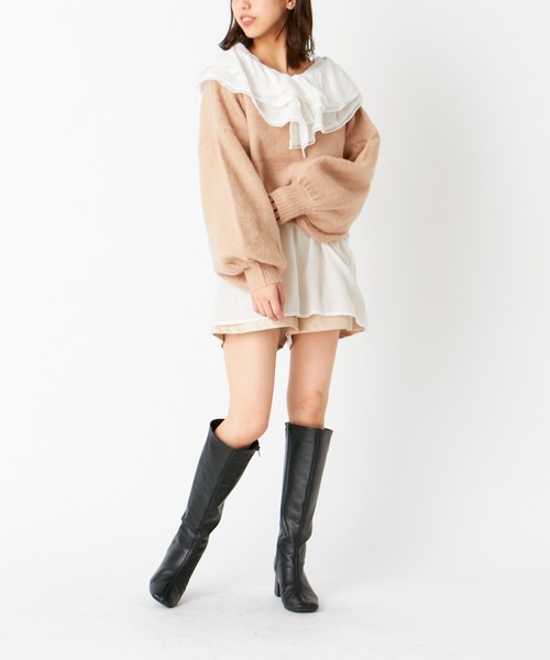 Chico（チコ）の「ふわふわニット2wayカーディガン（カーディガン/ボレロ・レディース・グレイッシュベージュ/パープル・FREE）」の21枚目の写真